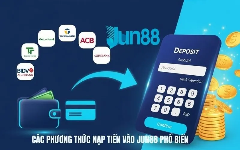 Các phương thức nạp tiền vào Jun88 phổ biến